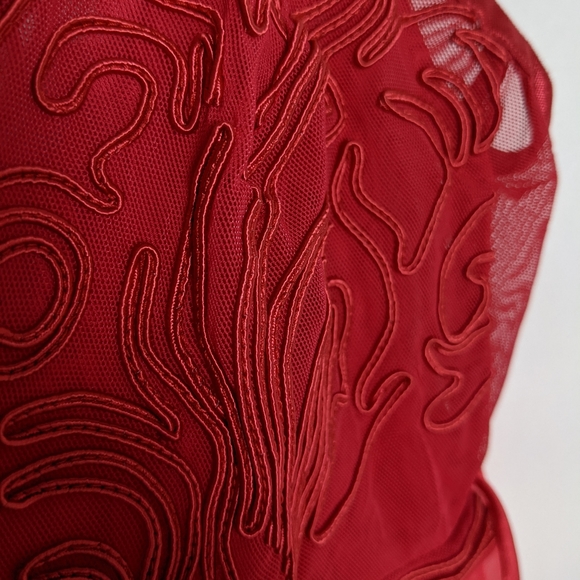 Flora Nikrooz red babydoll lingerie applique bust - Picture 8 of 8